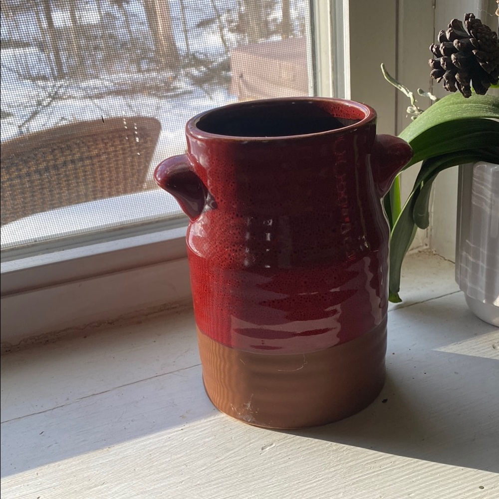 Red and Brown Ceramic Vase